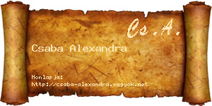Csaba Alexandra névjegykártya